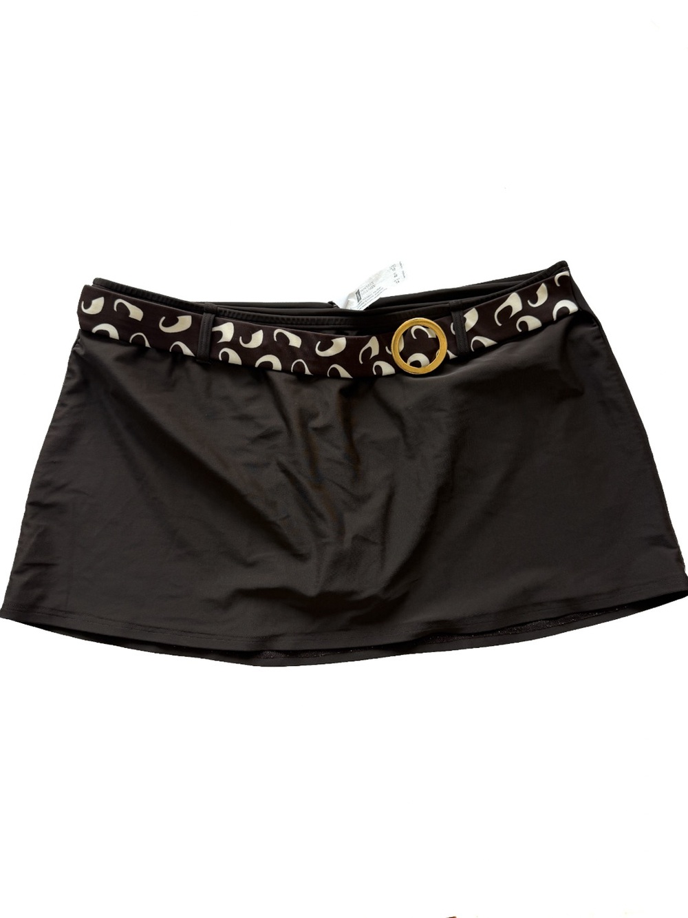 Silhouette Solution Swim Skirt with Patterned Waistband